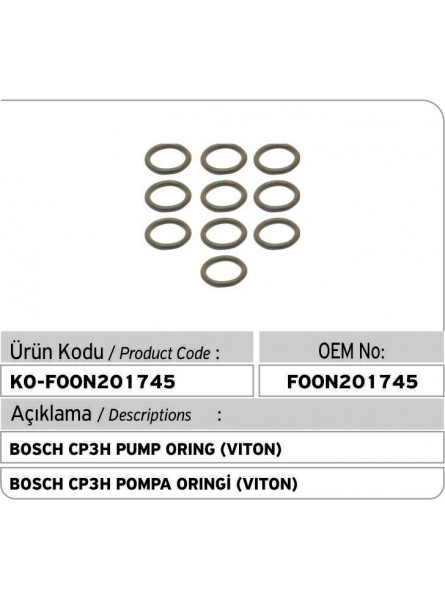 F00N201745 Уплотнительное кольцо насоса Bosch CP3H (Viton)