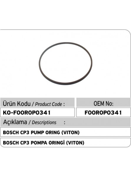 F00R0P0341 BOSCH УПЛОТНИТЕЛЬНОЕ КОЛЬЦО НАСОСА CP3  (VITON)