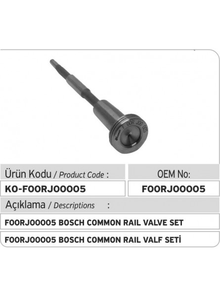 F00RJ00005 BOSCH COMMON RAIL КОМПЛЕКТ КЛАПАНА 