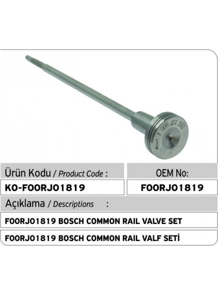 F00RJ01819 BOSCH COMMON RAIL КОМПЛЕКТ КЛАПАНА 