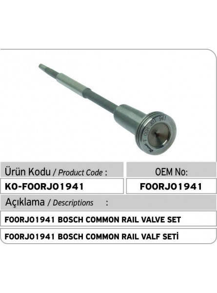 F00RJ01941 BOSCH COMMON RAIL КОМПЛЕКТ КЛАПАНА 