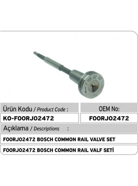 F00RJ02472 BOSCH COMMON RAIL КОМПЛЕКТ КЛАПАНА 