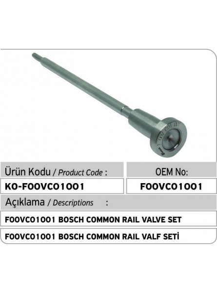 F00VC01001 BOSCH COMMON RAIL КОМПЛЕКТ КЛАПАНА 