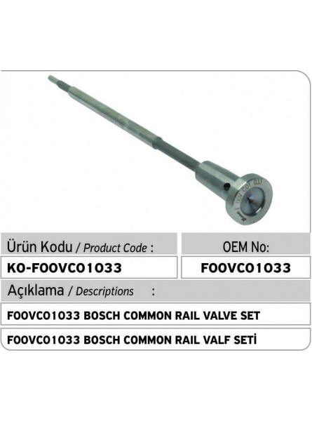 F00VC01033 BOSCH COMMON RAIL КОМПЛЕКТ КЛАПАНА 