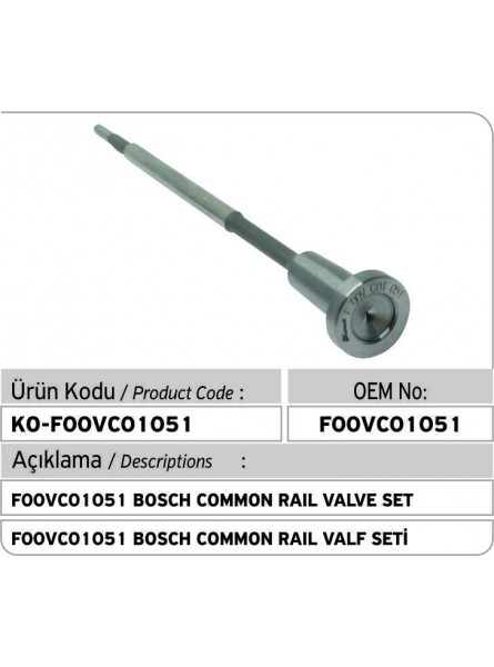 F00VC01051 BOSCH COMMON RAIL КОМПЛЕКТ КЛАПАНА 