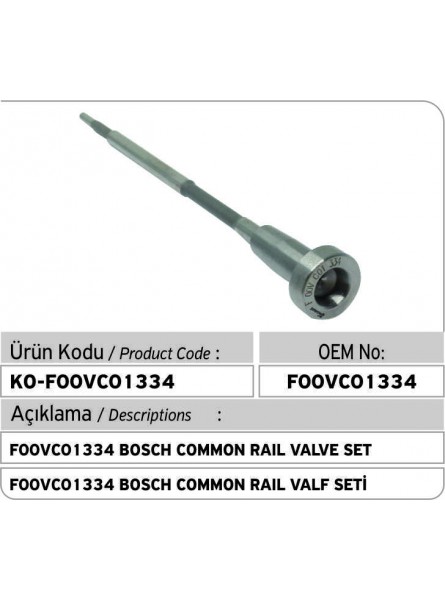 F00VC01334 BOSCH COMMON RAIL КОМПЛЕКТ КЛАПАНА 