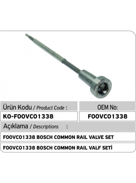 F00VC01338 BOSCH COMMON RAIL КОМПЛЕКТ КЛАПАНА 