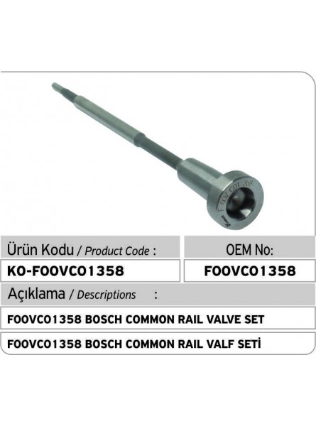 F00VC01358 BOSCH COMMON RAIL КОМПЛЕКТ КЛАПАНА 