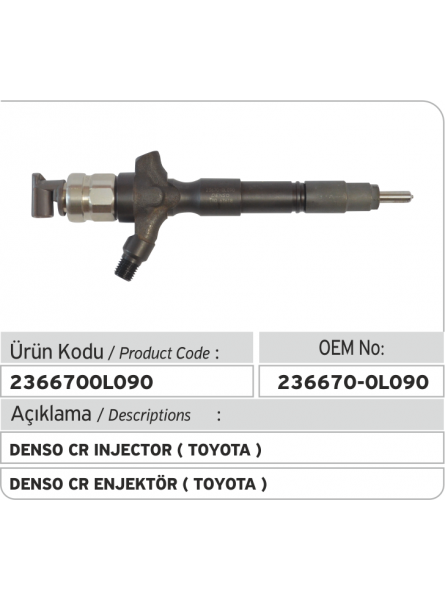 23670-0L090 Toyota Hilux Denso Injector (295050-0181) 