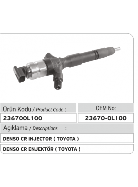 ФОРСУНКА (Toyota) 23670-0L100 Denso Common Rail 