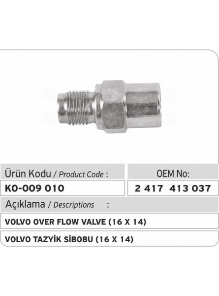 Перепускной клапан 2417413037 Volvo (16 X 14)