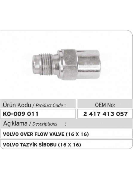 Перепускной клапан 2417413057 Volvo  (16 X 16)