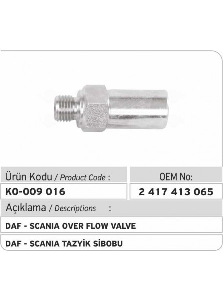 Перепускной клапан 2417413065 Daf - Scania