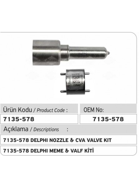 7135-578 Delphi РАСПЫЛИТЕЛЬ И КОМПЛЕКТ КЛАПАНА CVA