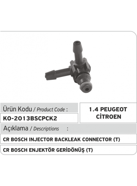 Пластиковый соединитель  обратки форсунки Bosch Common Rail (1.4 Peugeot, Citroen)