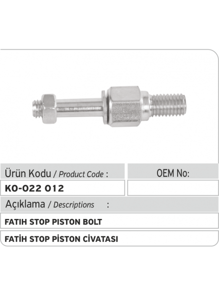 Стопорный поршневой болт Fatih