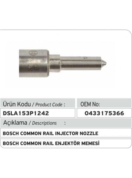 0433175366 РАСПЫЛИТЕПЛЬ ФОРСУНКИ Bosch DSLA153P1242