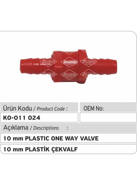 10-мм пластиковый односторонний клапан