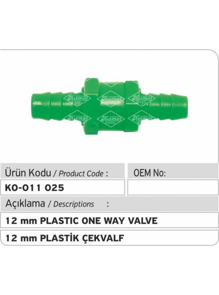 12-мм пластиковый односторонний клапан