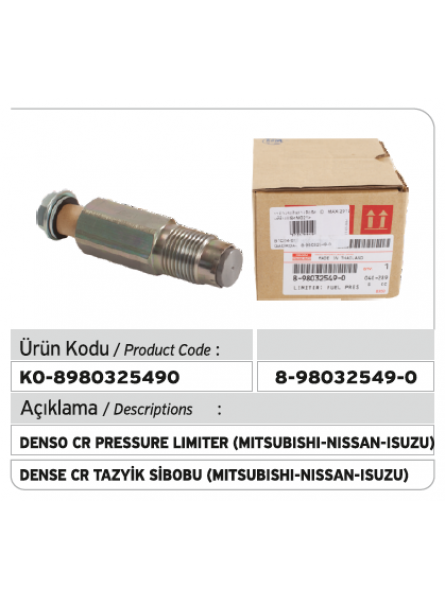 ОГРАНИЧИТЕЛЬ ДАВЛЕНИЯ (Isuzu - Mitsubishi) 8-98032549-0 Denso 095420-0260