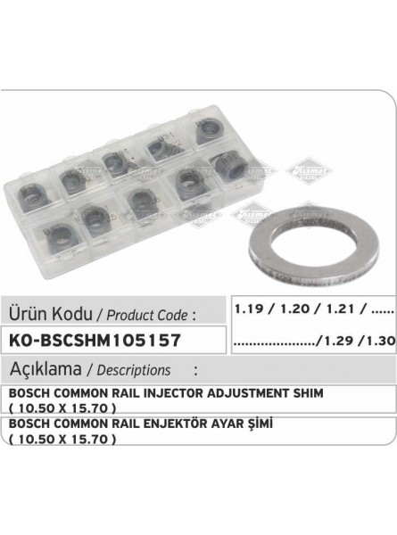 КОМПЛЕКТ ШАЙБ ФОРСУНКИ  10.50 X 15.70 mm Bosch Common Rail 