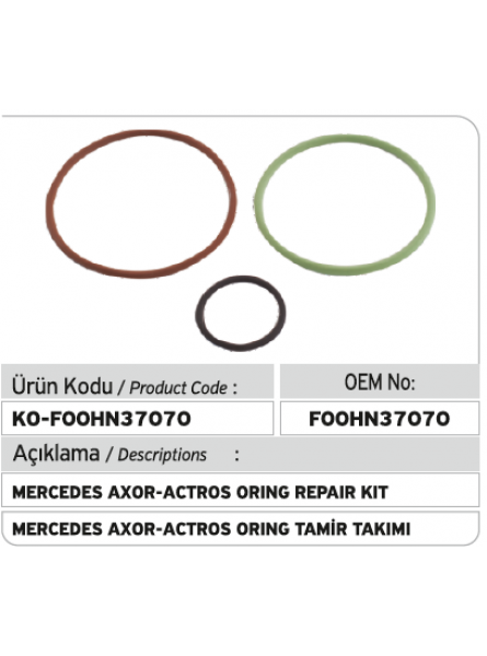 Ремкомплект резиновых колец F00HN37070 на насосный агрегат Mercedes Axor - Actros