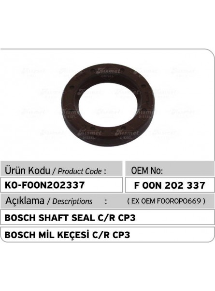 F00N202337 Bosch Уплотнение вала C/R CP3