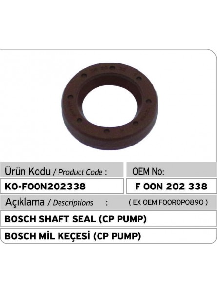 F00N202338 Уплотнение вала Bosch (насос CP)