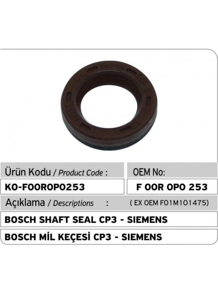 F00R0P0253 Уплотнение вала Bosch CP3-Siemens