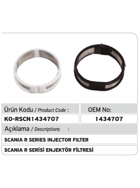 Фильтр форсунки 1421174 - 1434707 (R серии) Scania Hpi Unit