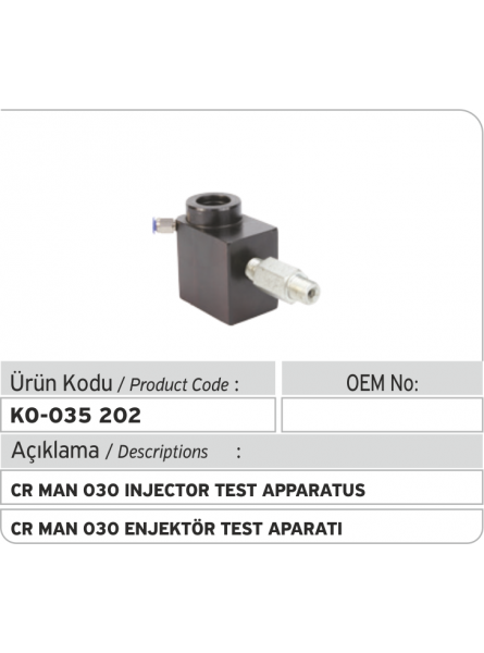 Испытательное устройство форсунки CR MAN 030